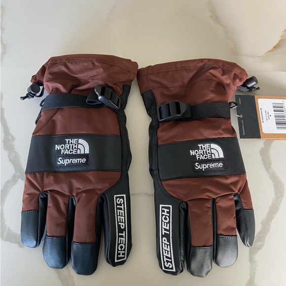 SUPREME X THE NORTH FACE • Tnf Steep Tech brown glove size M - Picture 6 of 8